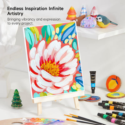 Shuttle Art Acrylic Paint Set, 30 x12ml Tubes Artist Quality Non Toxic Rich Pigments Colors Great for Kids Adults Professional Painting on Rocks Canvas Wood Clay Fabric Ceramic Crafts