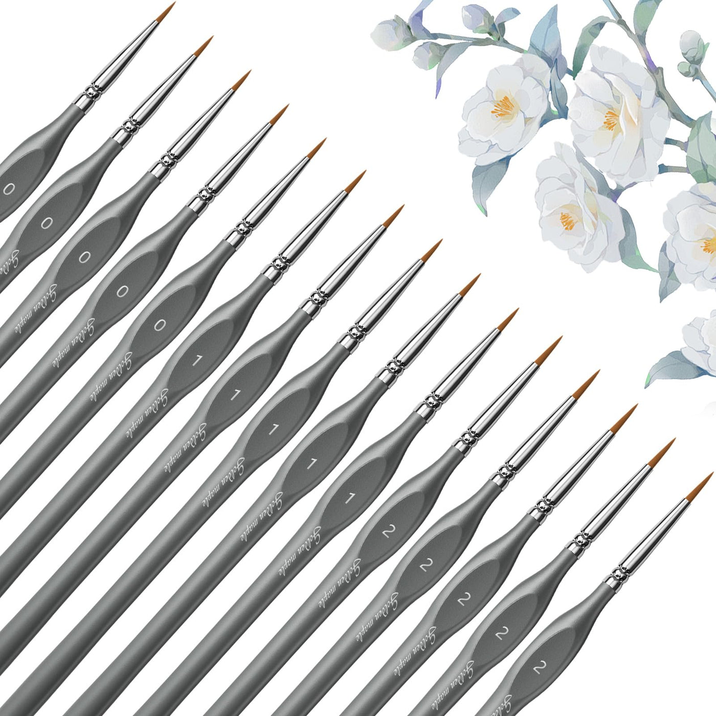 Golden Maple Miniature Paint Brushes, 15PC Model Brushes Micro Detail Paint Brush Set, Fine Detailing for Acrylics, Oils, Watercolors & Paint by Number, Figurine (Black)