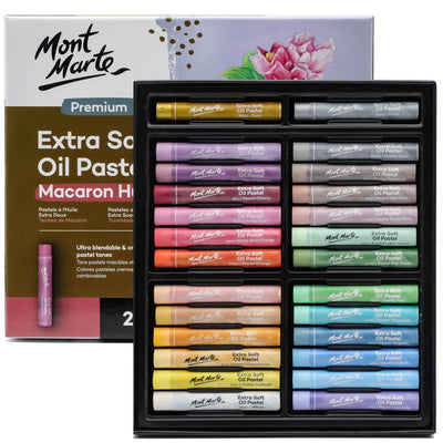 Mont Marte Extra Soft Oil Pastels Vibrant Hues Premium 120pc, Assorted Bright Colors, Vibrant, Buttery, Versatile Art Pastels for Blending, Layering & Shading, Art, Craft, Coloring and Sketching