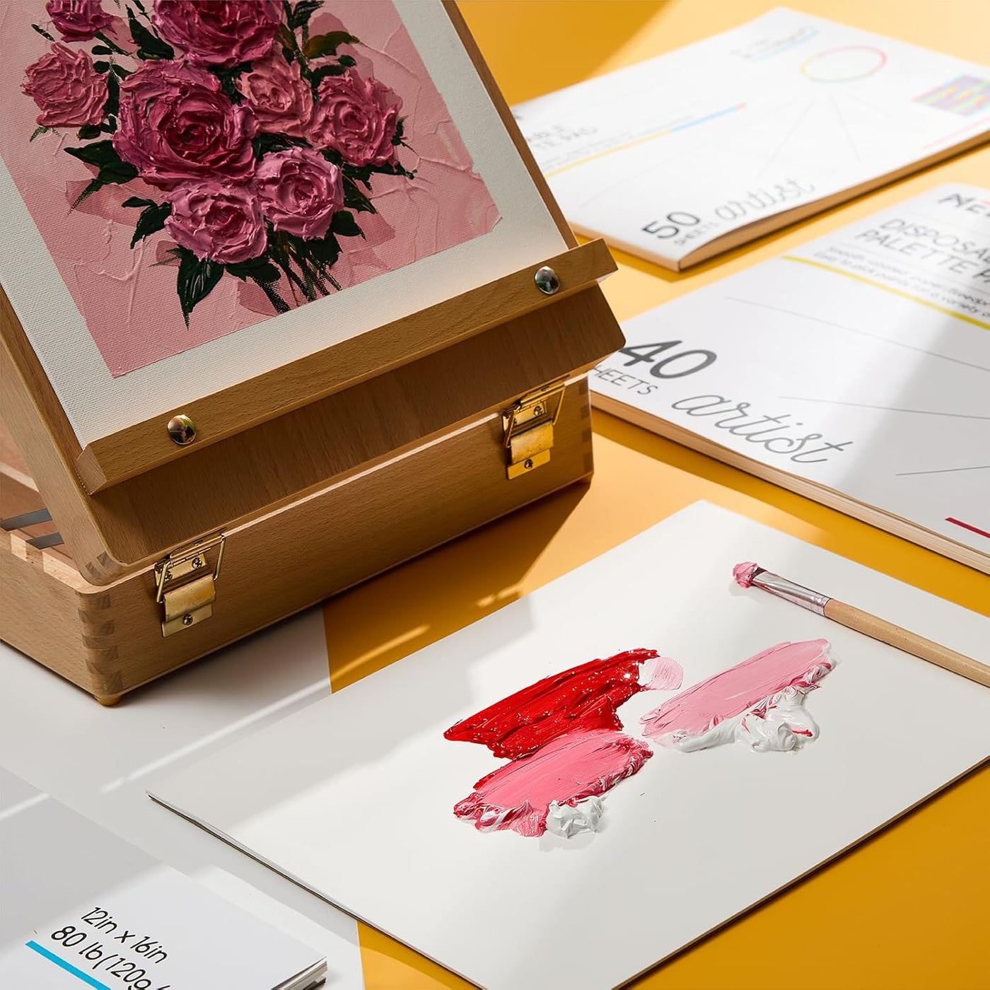 MEEDEN Artist Palette Paper Pad: 12''x16'', 40 Sheets (80lb/120gsm) Paint Palette Paper - Disposable Color Mixing Paper for Acrylic Watercolor Oil Painting