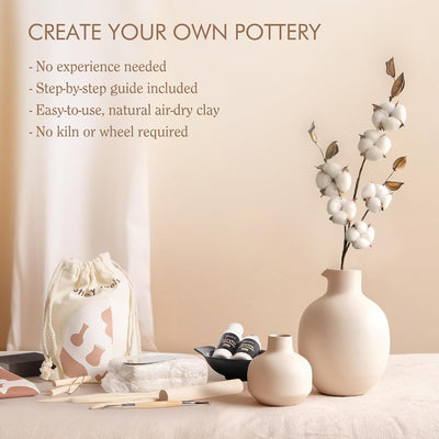 ARTIFY Air Dry Clay Kit for Adults, DIY Pottery Craft Airdry Tool Kit at Home, Art Hobby Clay Sculpting Modeling Making, Date Night Couples Family Beginners Birthday Gifts