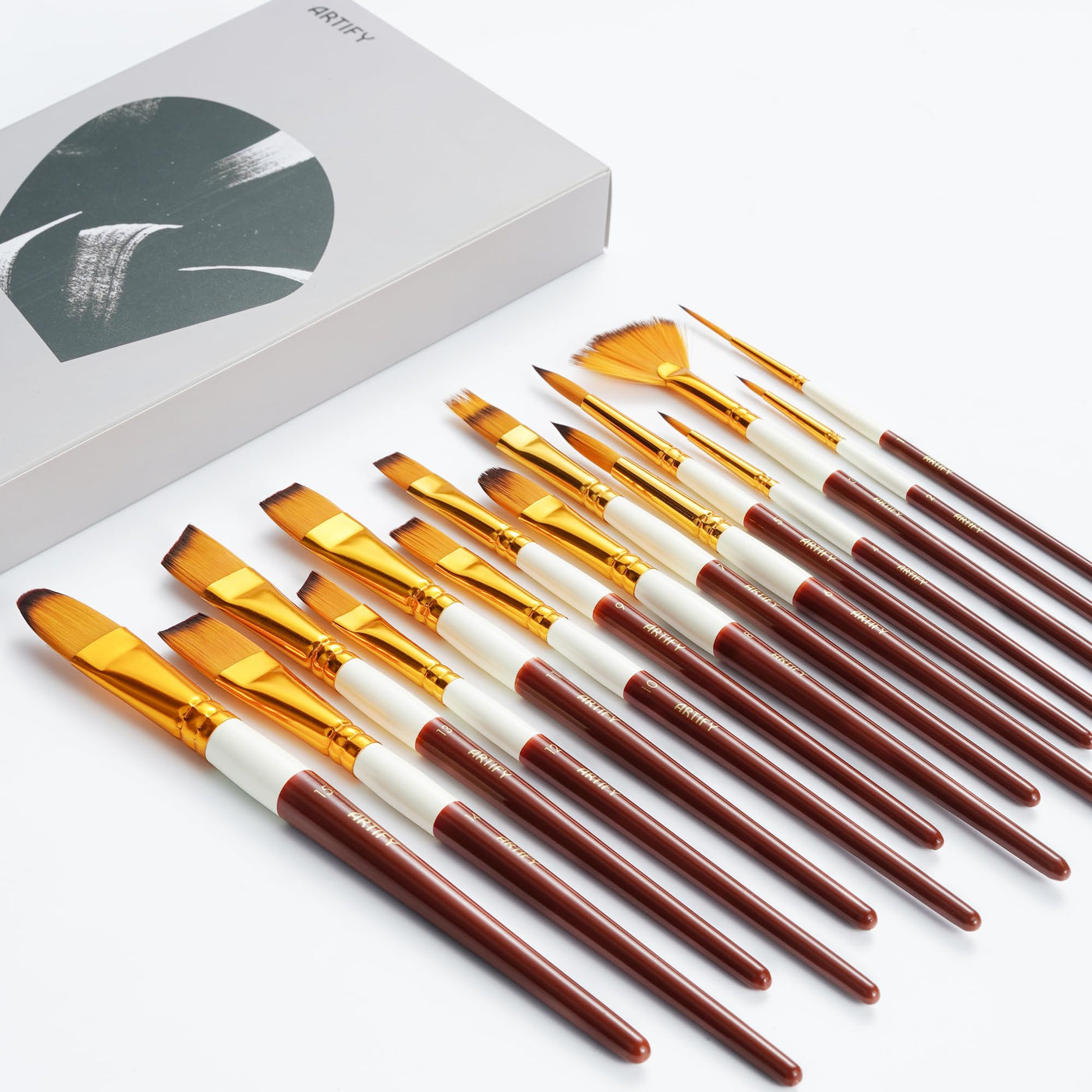 Artify Artist Paint Brush Set endorsed by Painter Phizz, 6-Piece Wet-on-Wet Oil Paint Brush Set with 5 Brushes and 1 Palette Knife for Artists, Landscapes, and Portraits