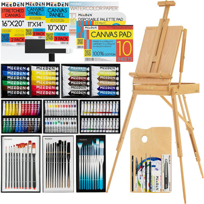 MEEDEN 149PCS Art Supplies with French Easel, All-in-one Painting Set for Artists Beginners
