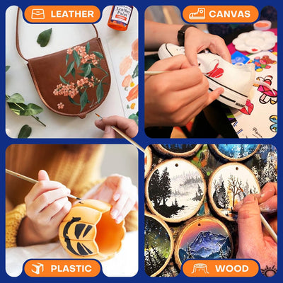 13 Colors Acrylic Leather Paint Kit for Shoes, Sneaker, Couches, Bags, Acrylic Leather Paint Set with Acrylic Finisher, Easily Customize Shoes, Boots, Jackets & More