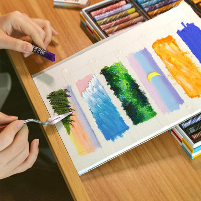 MEEDEN Soft Oil Pastels Set: 72 Vibrant Colors Oil Pastels for Artists Beginners Adults - Smooth Oil Pastel Crayons for Art Supplies, Painting, Drawing, Blending, Layering, Shading
