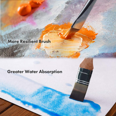 ARTIFY 25-Piece Professional Paint Brush Set – Expert Series Synthetic Nylon Brushes for Acrylic, Oil, Watercolor, Gouache – No Shedding, Canvas Roll Case & Palette Knife, Painter Gifts Art Supplies