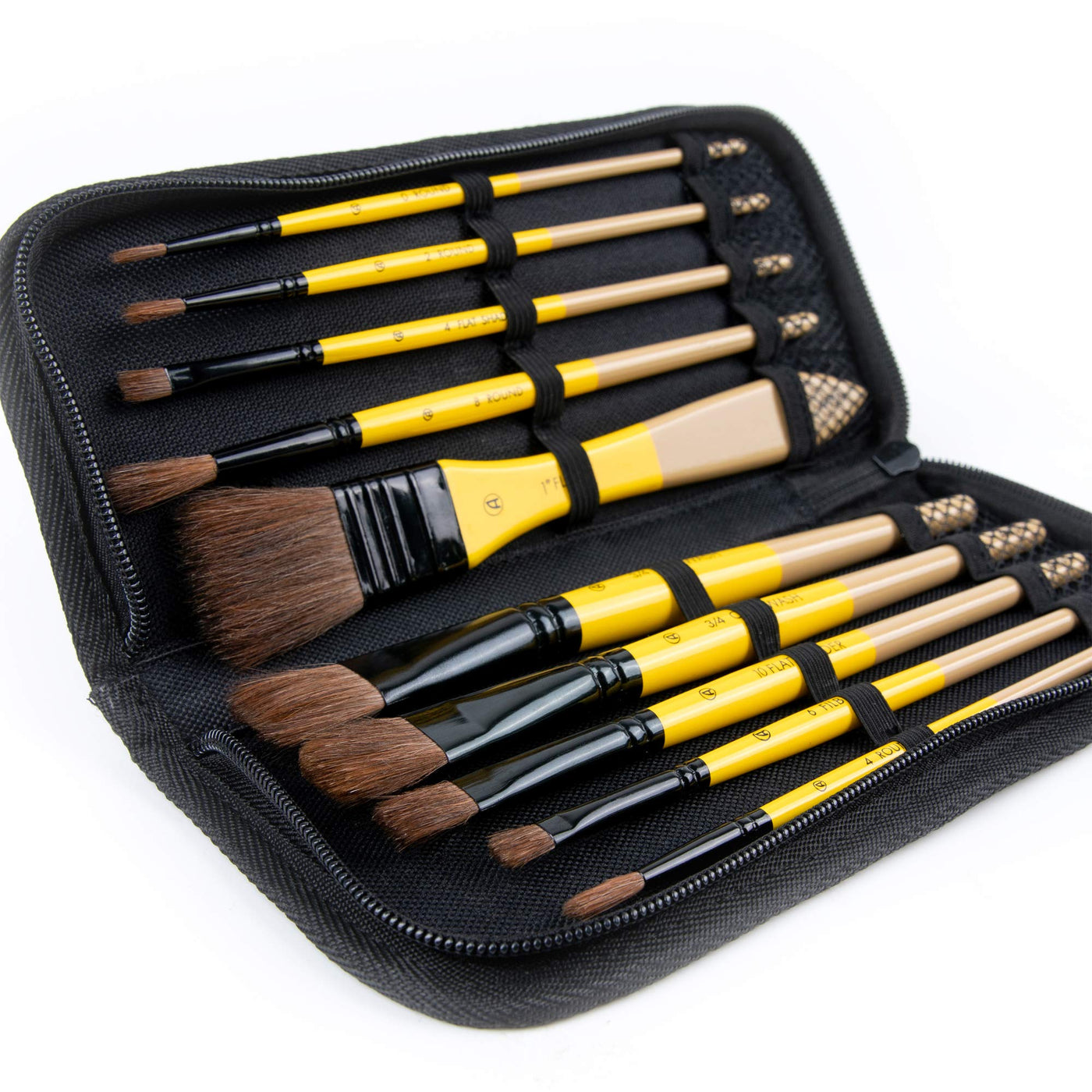 ARTIFY Paint Brush Set, 10 Pieces Paint Brushes for Acrylic Painting with case, Nylon Hair Brushes for Acrylic, Watercolor, Oil and Gouache Painting, White