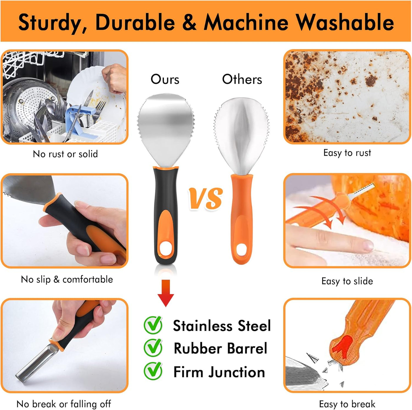 Shuttle Art 20 PCS Halloween Pumpkin Carving Kit, 10 PCS Professional Heavy Duty Stainless Steel Pumpkin Carving Tools with 10 Pumpkin Stencils and Carrying Case, Safe and Durable for Kids Adults