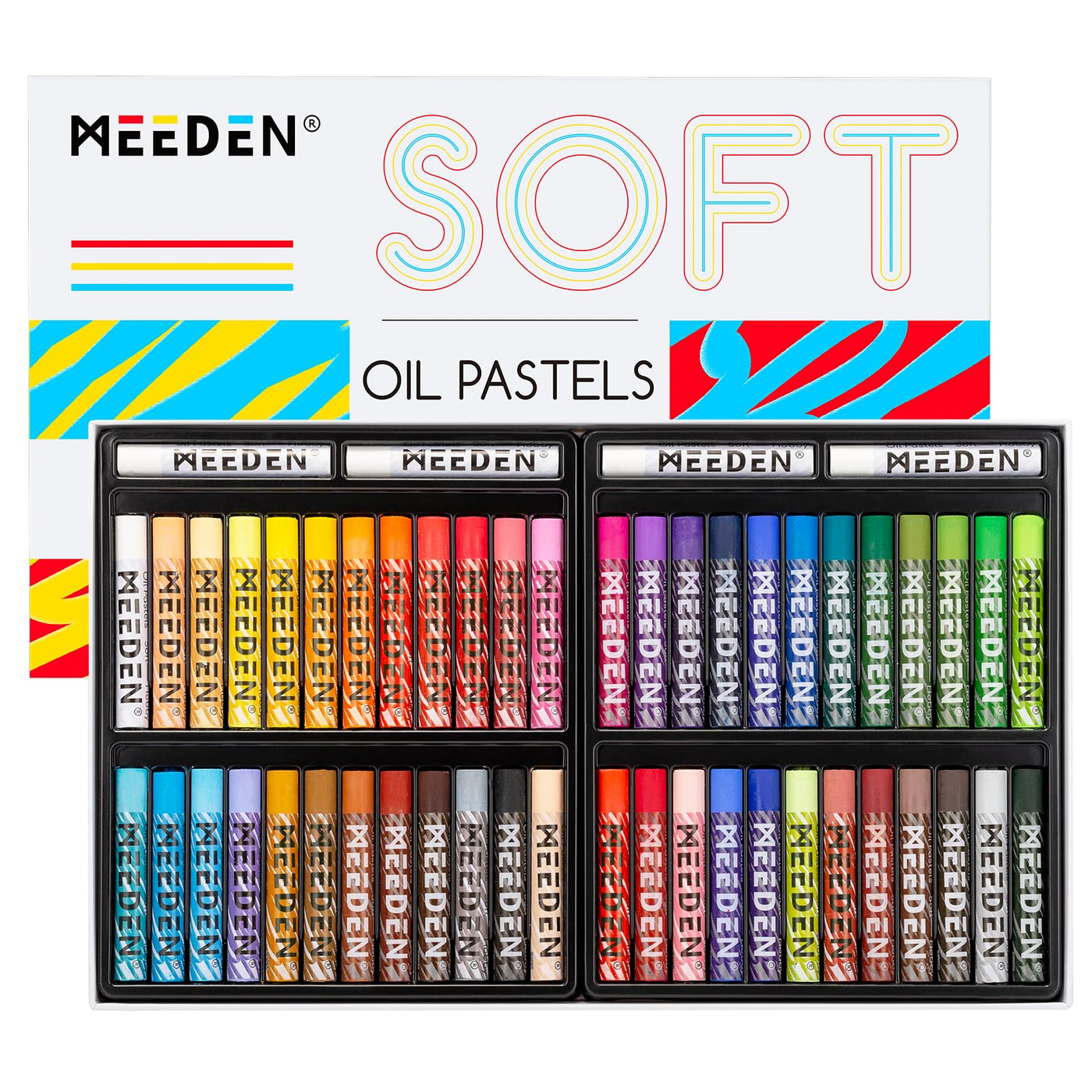 MEEDEN Soft Oil Pastels Set: 72 Vibrant Colors Oil Pastels for Artists Beginners Adults - Smooth Oil Pastel Crayons for Art Supplies, Painting, Drawing, Blending, Layering, Shading