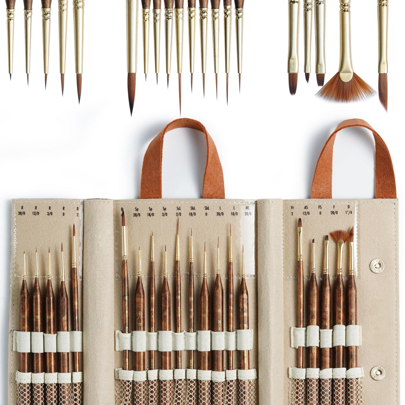Artify Extreme Detail Paint Brushes, Miniature Paint Brushes for Models, 10pcs Small Paint Brushes with a Handbag, Miniature Brushes for Fine Detailing - Acrylic, Watercolor,Oil,Models,40K