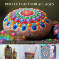 MoonGarden Mandala Rock Painting Kit - Mandala Dotting Tools Kit - Large Wooden Rocks for Painting, Stencils, Acrylic Paints, Dotting Tools for Rocks - Dot Art Kit for Adults & Kids 5