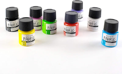 Mont Marte Permanent Fabric Paint Set 8 x 20ml Vivid Colours for Textile, Fabric, T-Shirt, Canvas, Wood, Ceramic, Glass