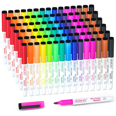 Shuttle Art Magnetic Whiteboard Markers, 20 Pieces Fine Tip and Eraser, Dry Erase Whiteboard Markers, for Writing on Whiteboards, Weekly Planner, Glass for School Office Home