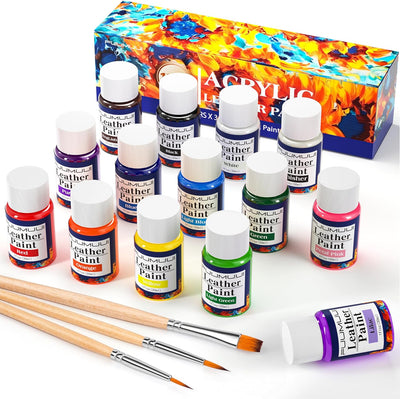 13 Colors Acrylic Leather Paint Kit for Shoes, Sneaker, Couches, Bags, Acrylic Leather Paint Set with Acrylic Finisher, Easily Customize Shoes, Boots, Jackets & More